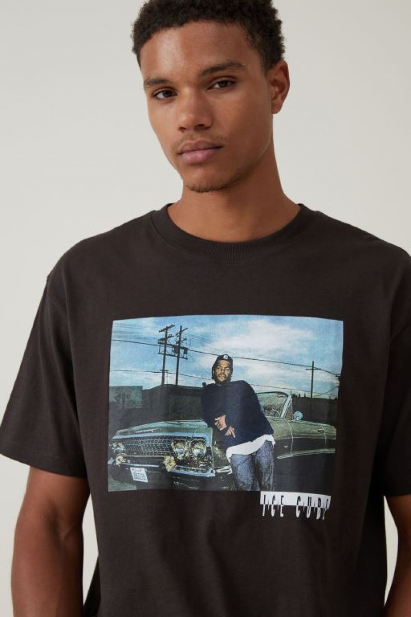 Cotton On Loose Fit Music Men's Graphic T-Shirts Black | RlhZYNV2evN
