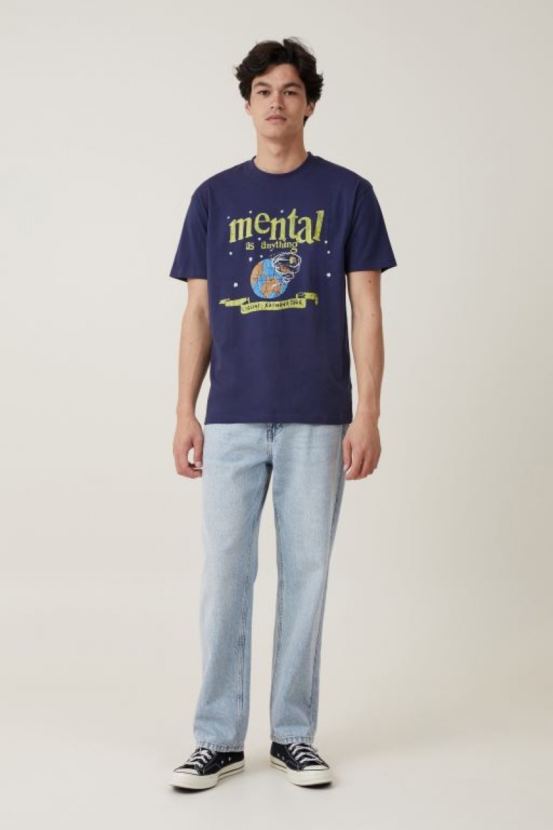 Cotton On Loose Fit Music Men's Graphic T-Shirts Indigo | vtRMfdGhoes