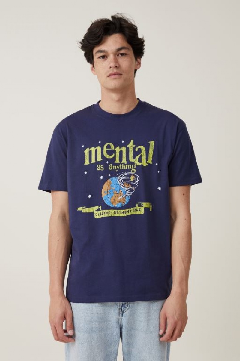 Cotton On Loose Fit Music Men\'s Graphic T-Shirts Indigo | vtRMfdGhoes