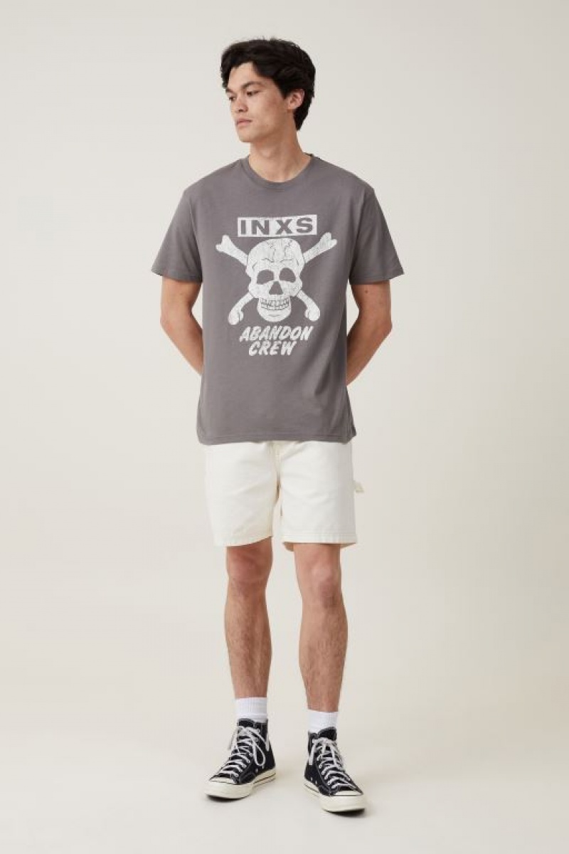Cotton On Loose Fit Music Men's Graphic T-Shirts Grey | EezMBgV6dwt