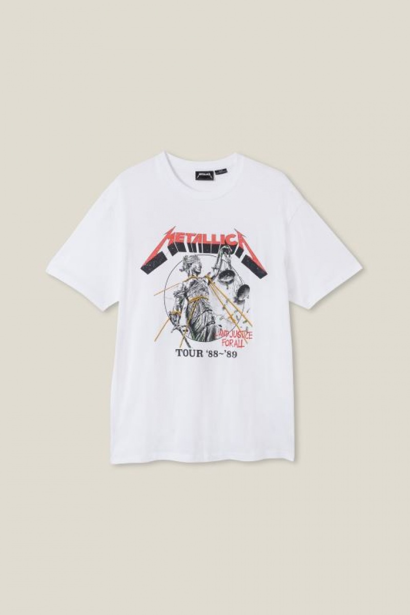 Cotton On Loose Fit Music Men's Graphic T-Shirts White | YSXKnrRcwMy