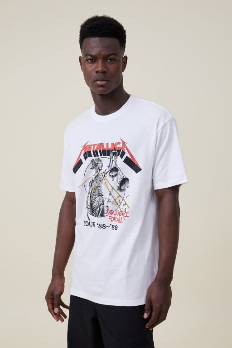 Cotton On Loose Fit Music Men\'s Graphic T-Shirts White | YSXKnrRcwMy