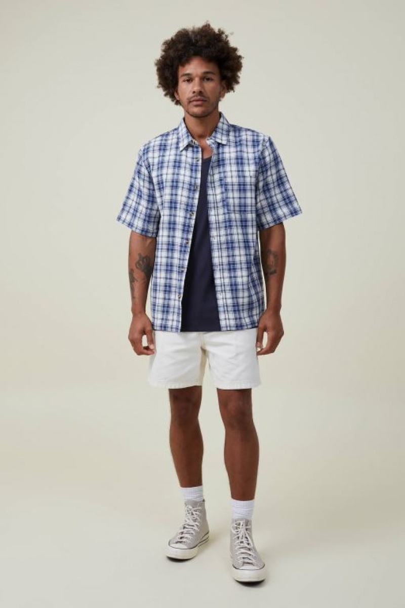 Cotton On Loose Fit Rib Men's Tanks Navy | 9KoXZH899cc