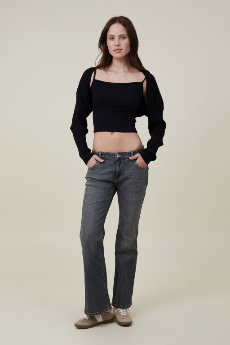 Cotton On Loose Rib Knit Shrug Women's Knitwear Black | ebxW3kxhMwD