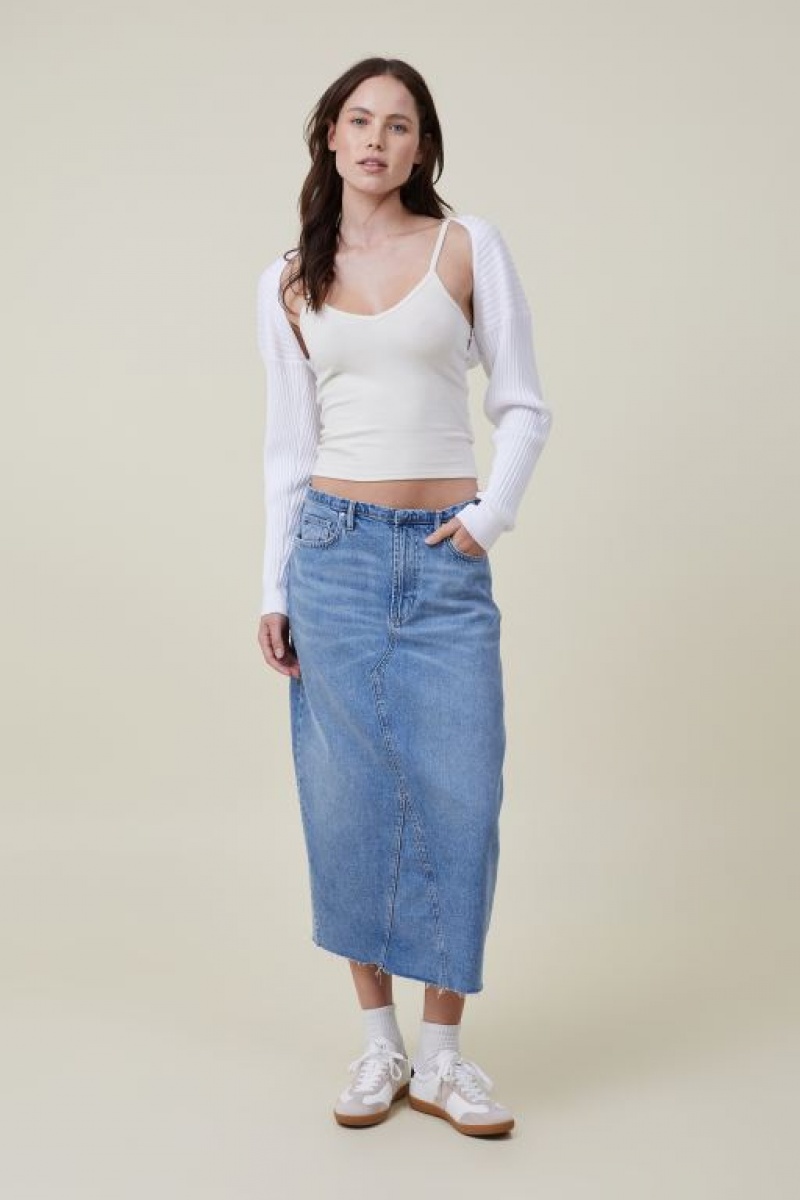 Cotton On Loose Rib Knit Shrug Women's Knitwear White | zobf1YCtPqU