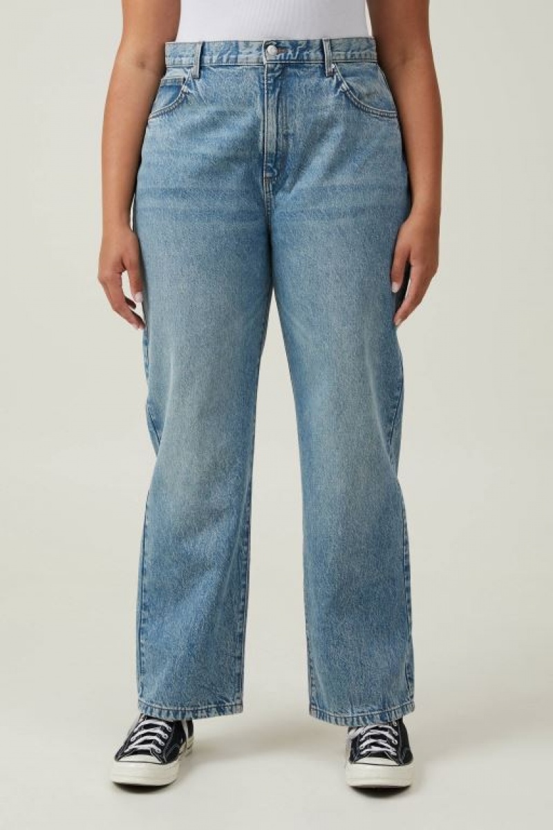 Cotton On Loose Straight Jean Women's Pants Blue | QBgvgeR4qux