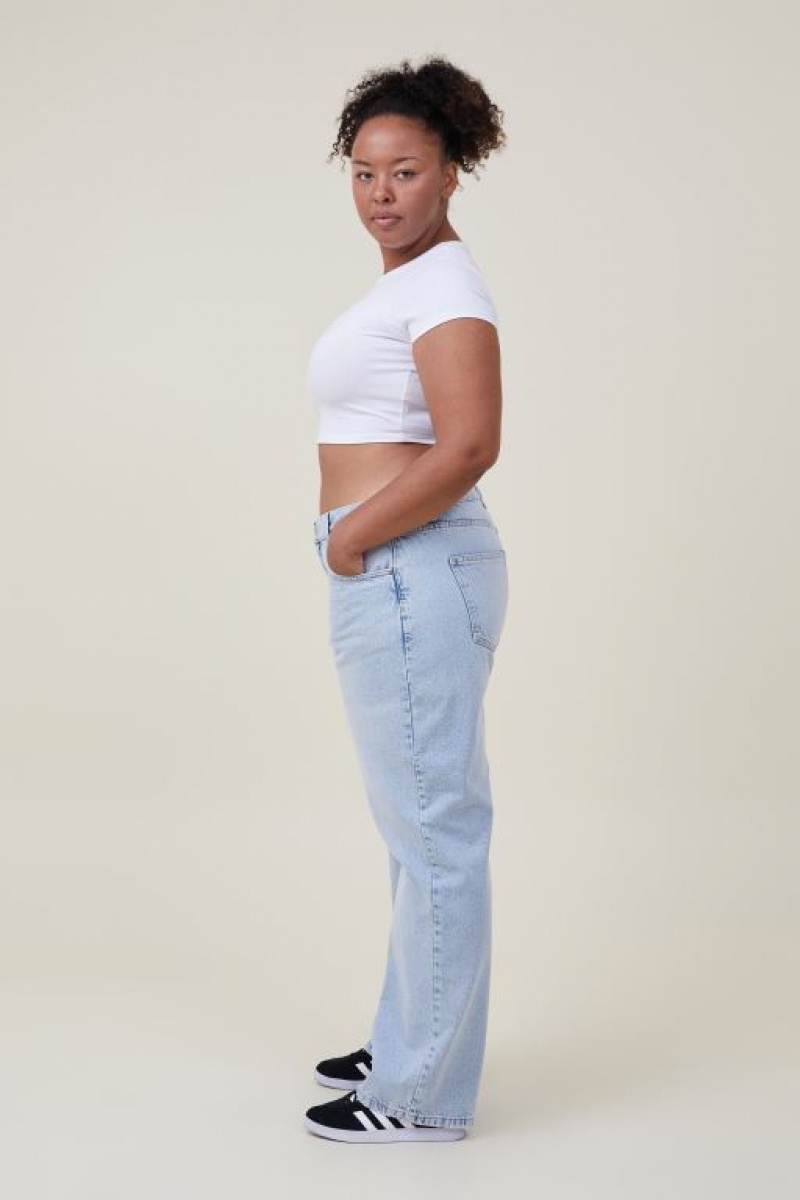 Cotton On Loose Straight Jean Women's Pants Blue | XibB5TP5KMI