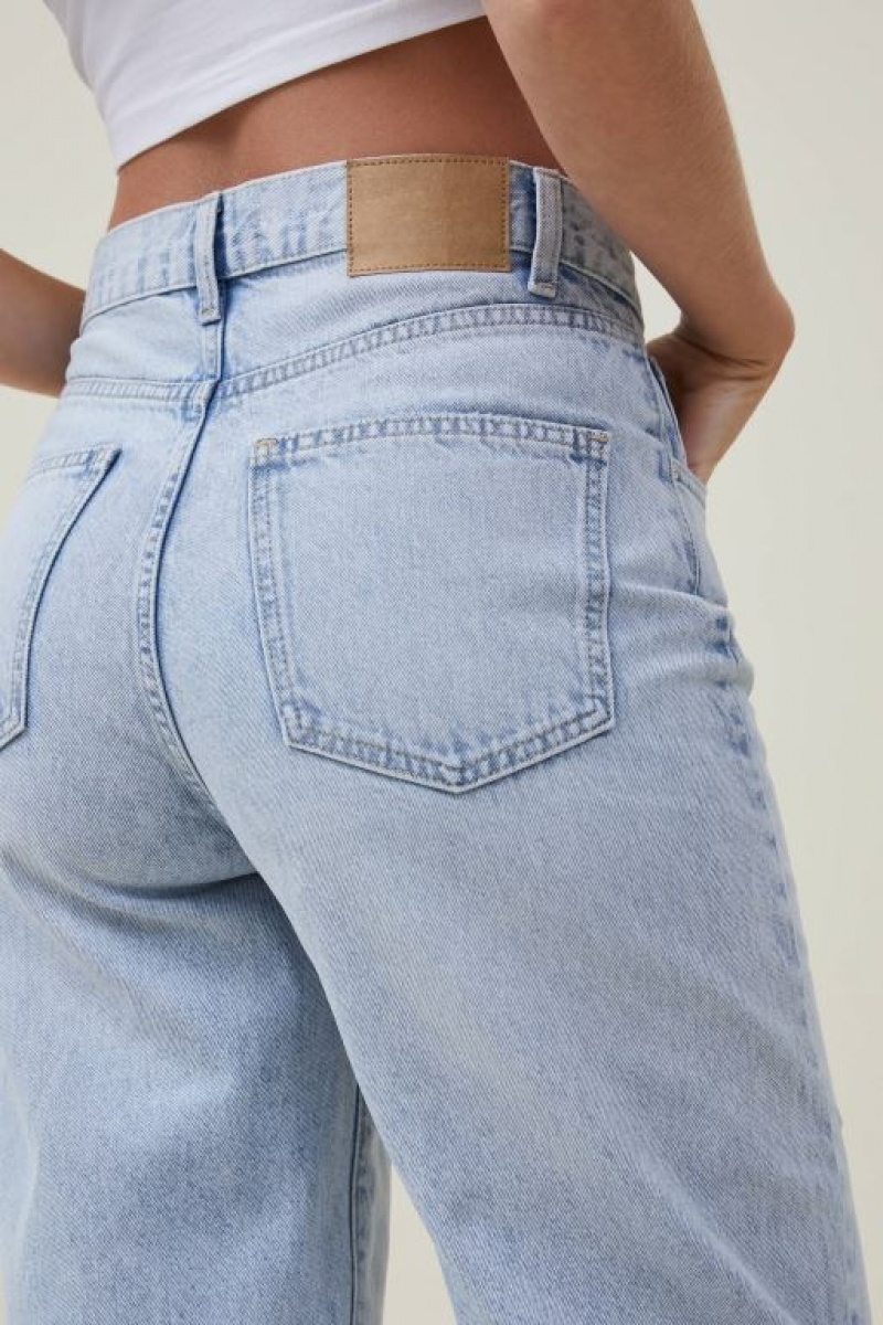 Cotton On Loose Straight Jean Women's Pants Blue | XibB5TP5KMI