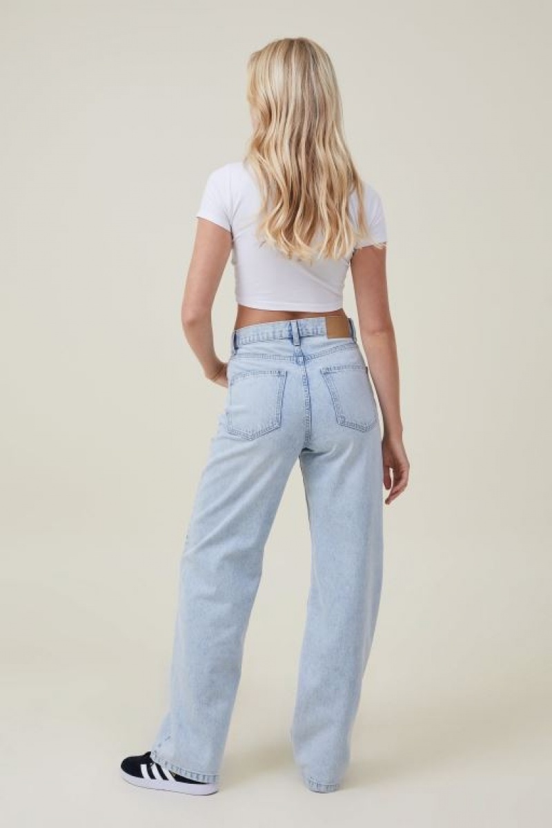 Cotton On Loose Straight Jean Women's Pants Blue | XibB5TP5KMI