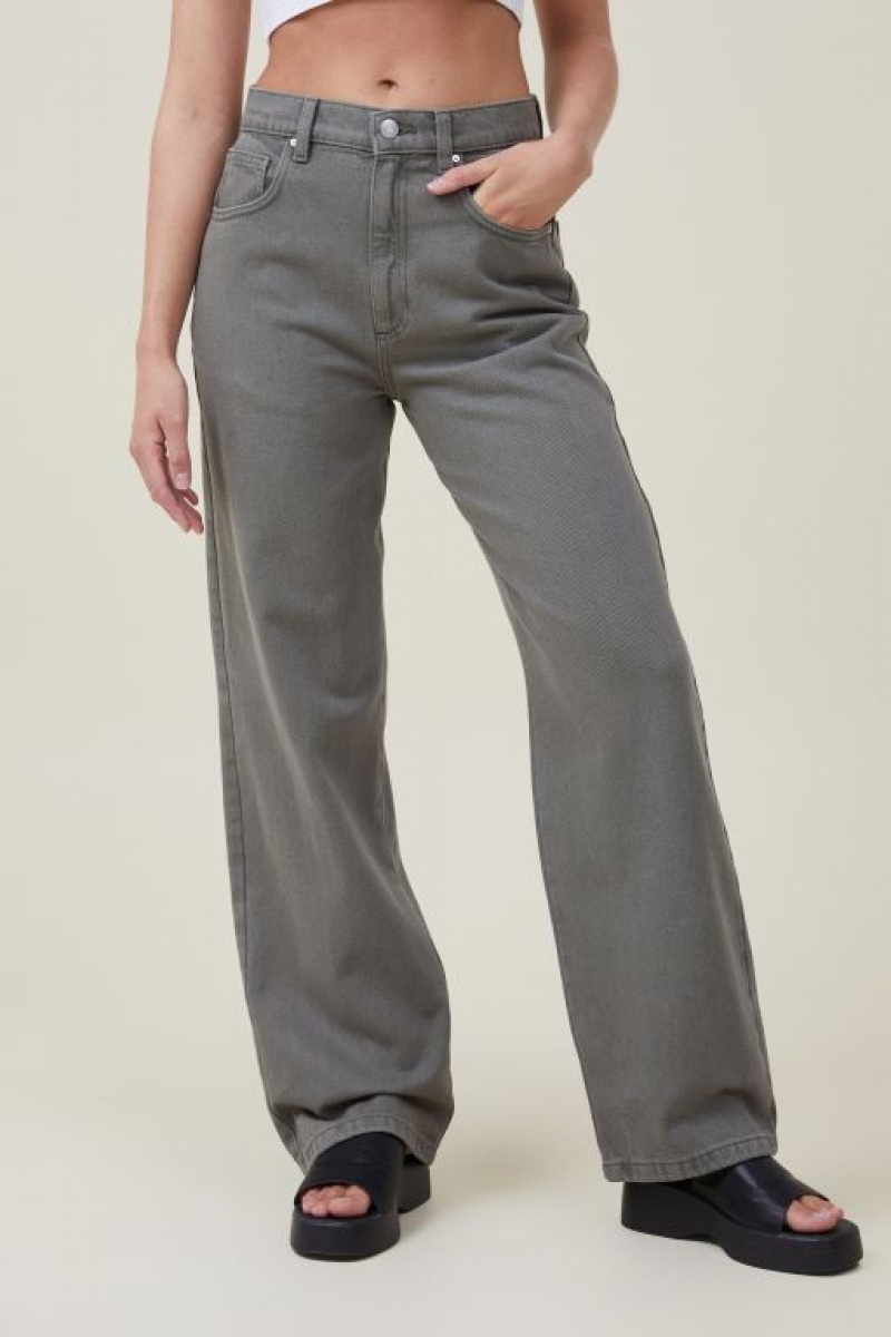 Cotton On Loose Straight Jean Women's Pants Green | IzecAu6kGFt
