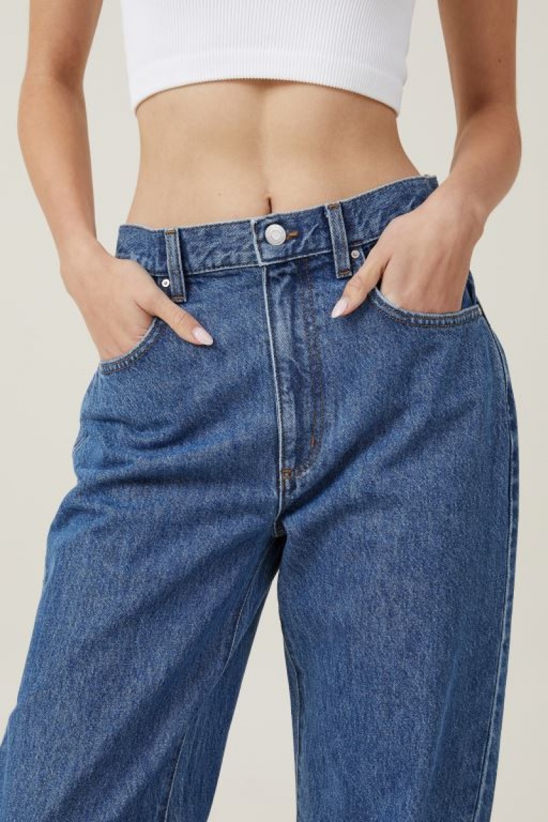 Cotton On Loose Straight Jean Women's Pants Blue | IbNhaEJaVrr