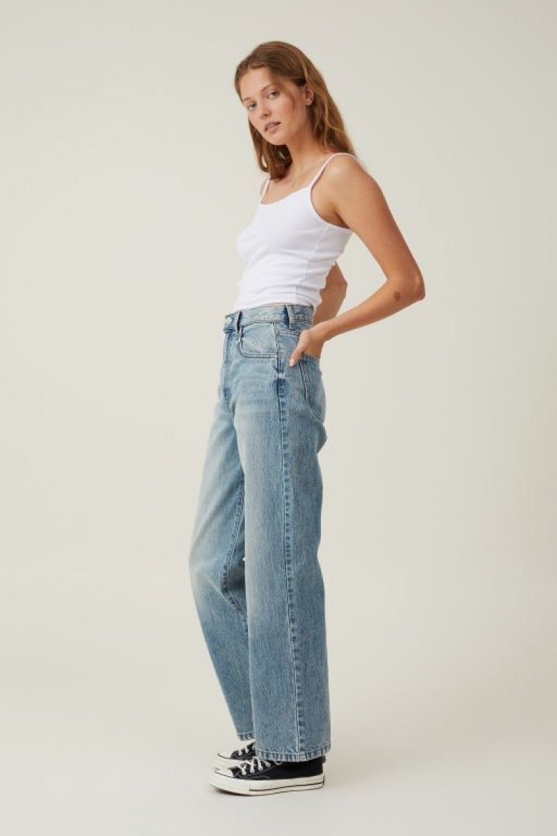 Cotton On Loose Straight Women's Jeans Blue | ZE1AtxdmWJl