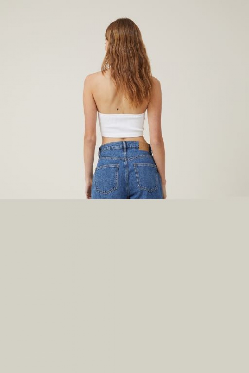 Cotton On Loose Straight Women's Jeans Blue | Q8b1WCtHBrG