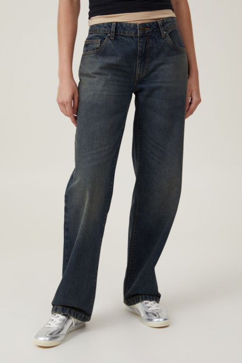Cotton On Low Rise Straight Jean Women's Pants Red Blue | ee8gqmw9ocb