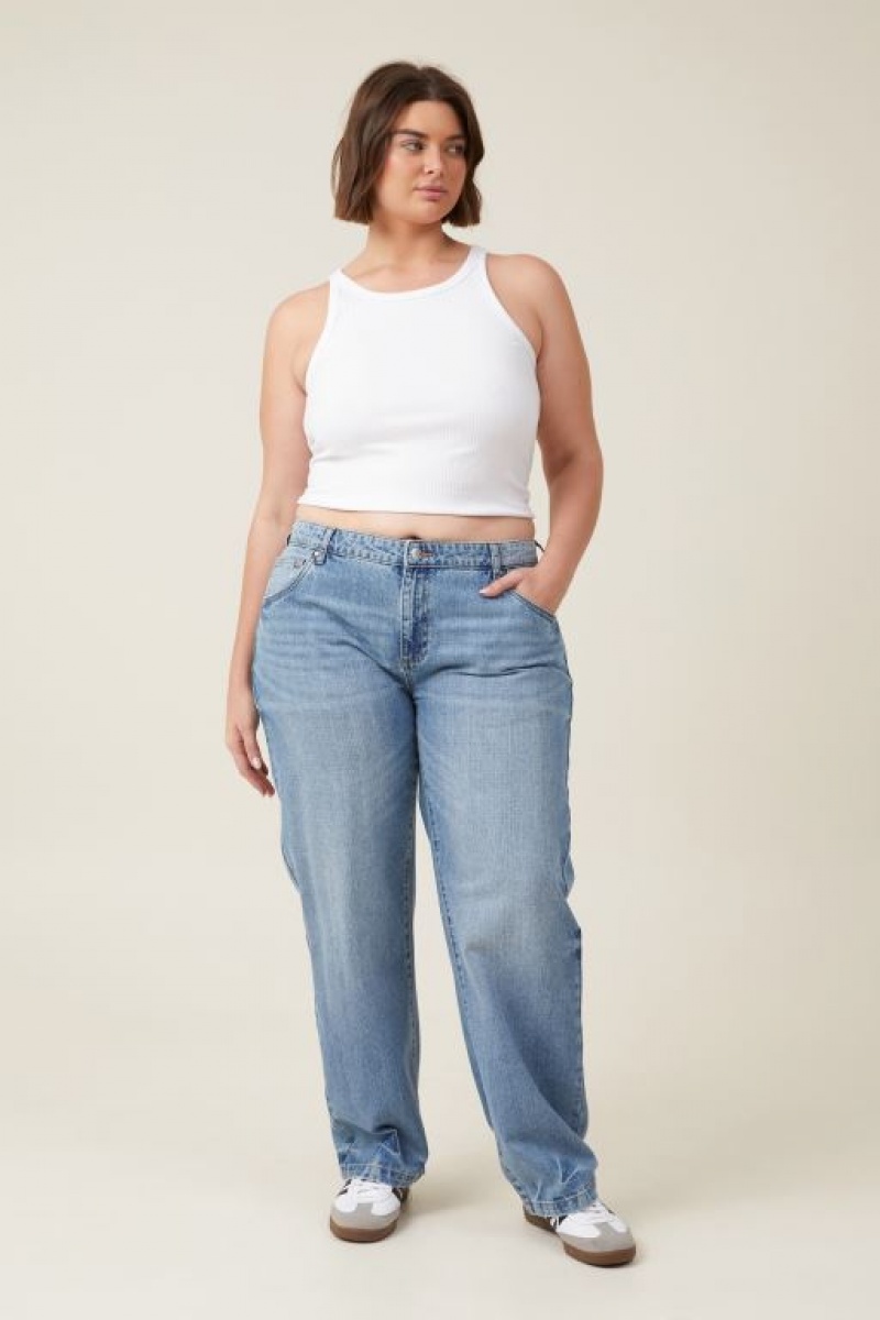 Cotton On Low Rise Straight Jean Women's Pants Blue | 3IHqUvlVMa6
