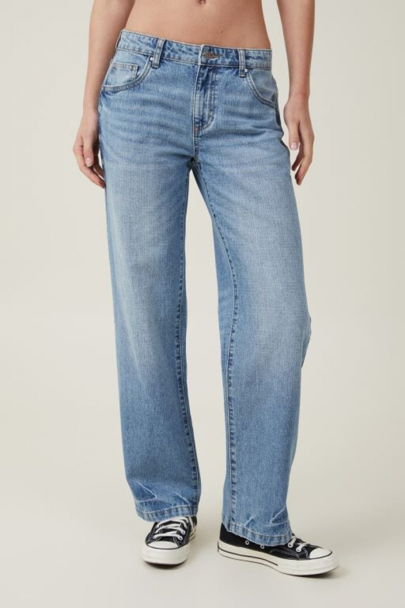Cotton On Low Rise Straight Jean Women's Pants Blue | 3IHqUvlVMa6