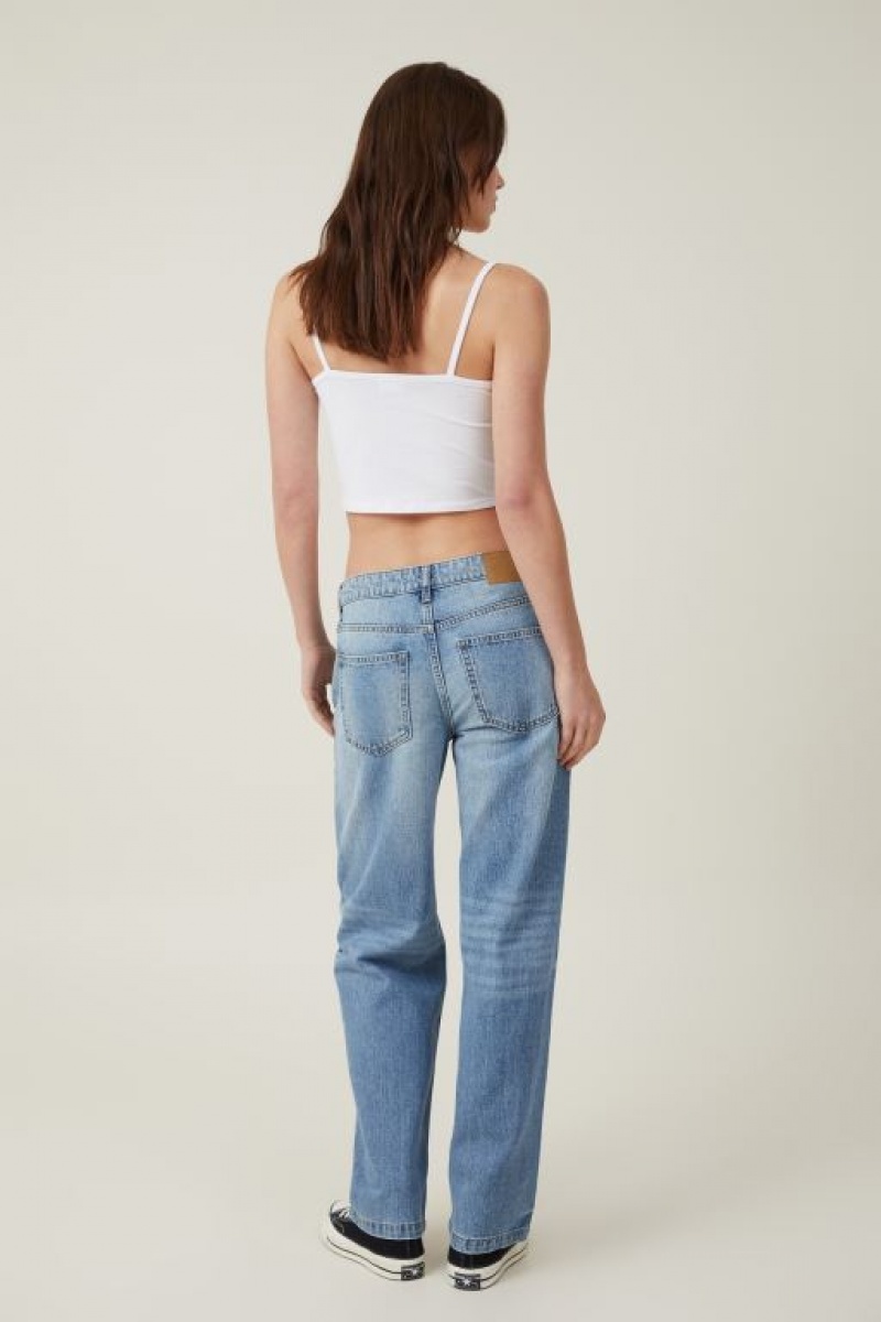 Cotton On Low Rise Straight Jean Women's Pants Blue | 3IHqUvlVMa6