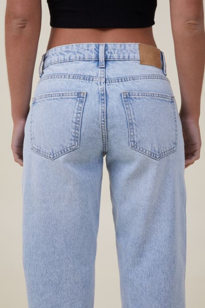 Cotton On Low Rise Straight Jean Women's Pants Blue | tH1Zs9RBr1I