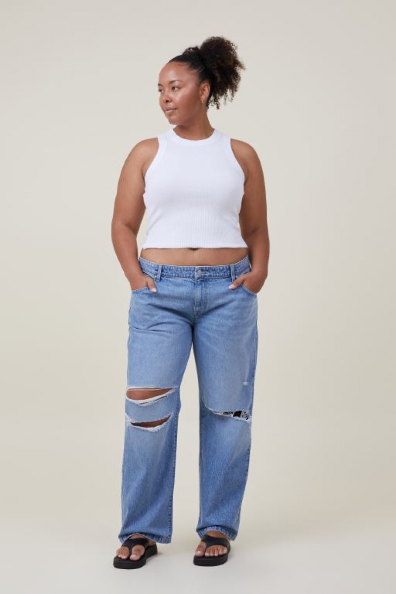 Cotton On Low Rise Straight Jean Women's Pants Blue | CHxtoymFv7w