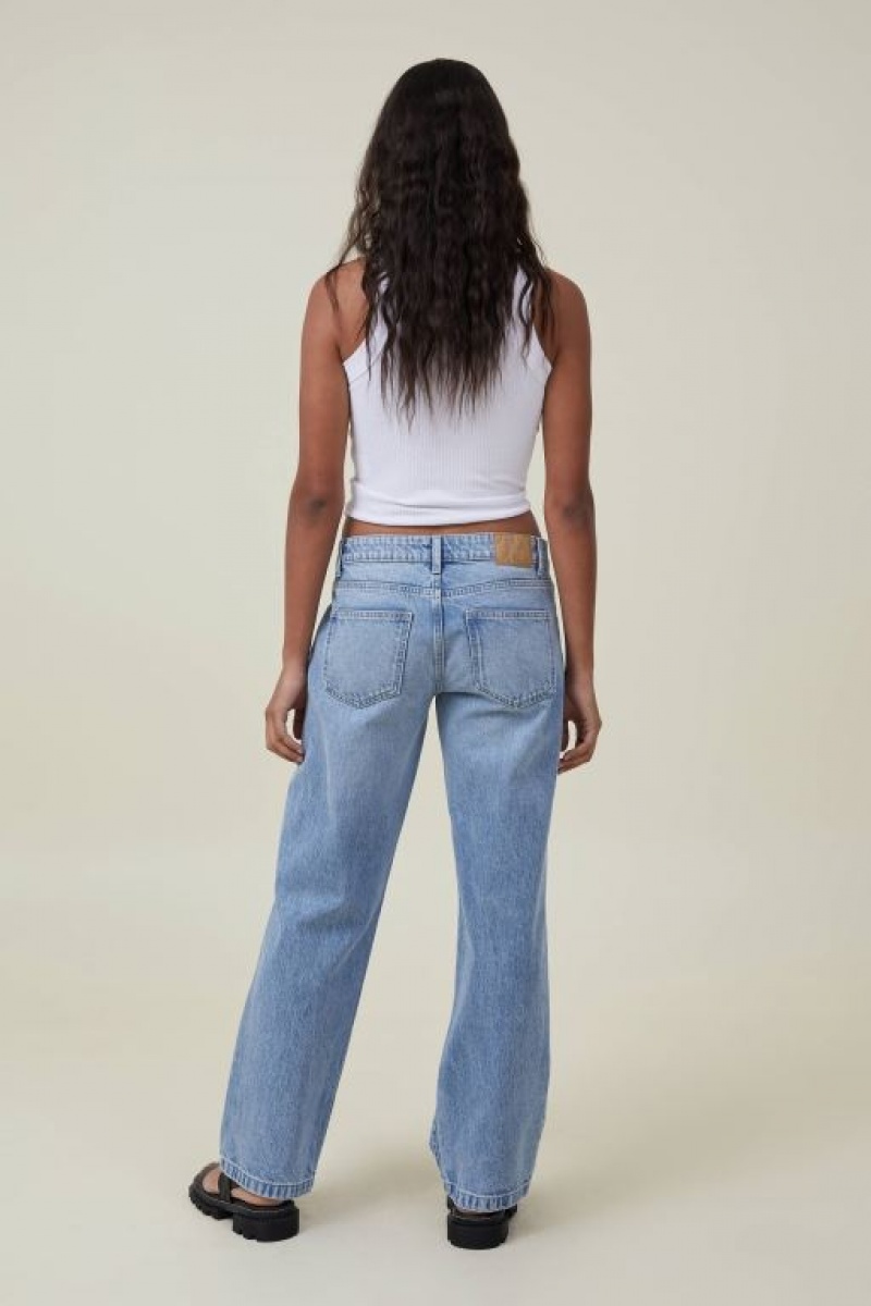 Cotton On Low Rise Straight Jean Women's Pants Blue | CHxtoymFv7w