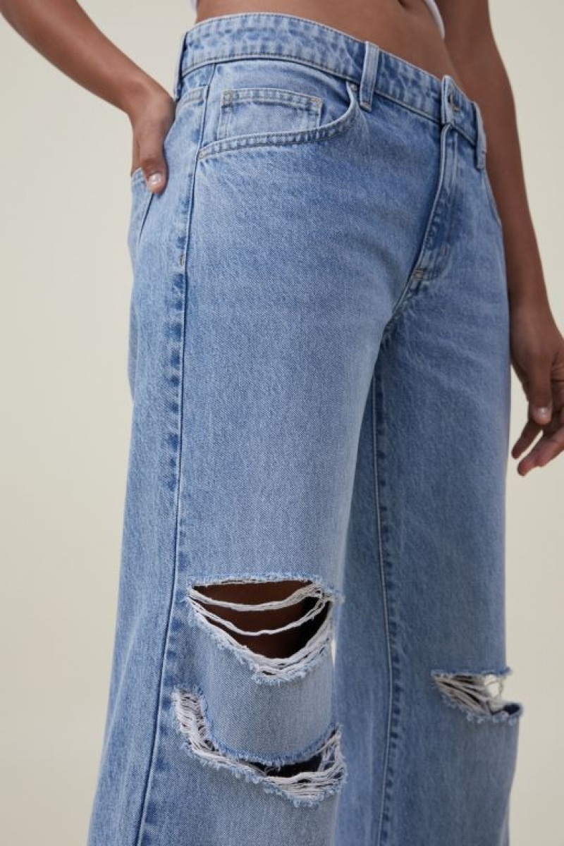 Cotton On Low Rise Straight Jean Women's Pants Blue | CHxtoymFv7w