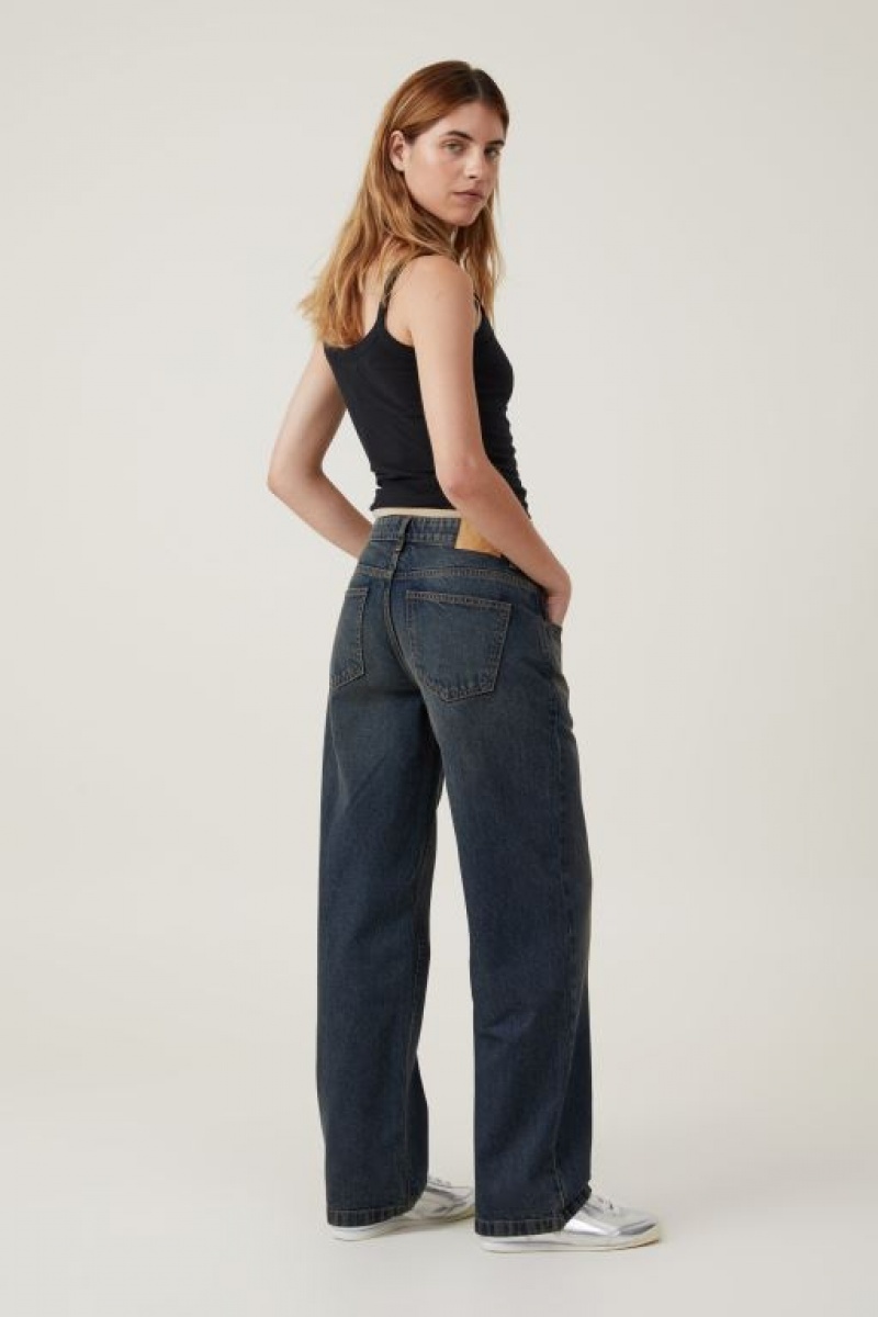 Cotton On Low Rise Straight Women's Jeans Red Blue | pwTusE92Gpx