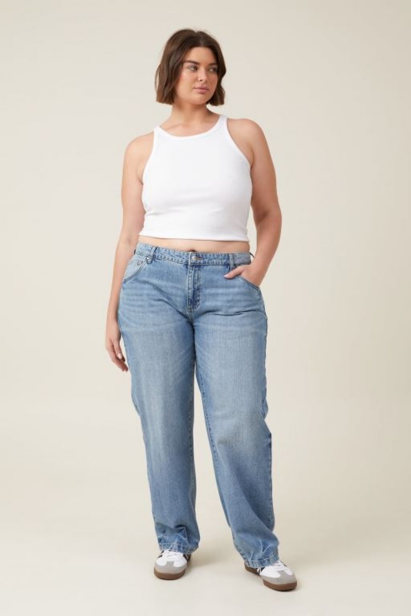 Cotton On Low Rise Straight Women's Jeans Blue | Xk1oScEY4r9