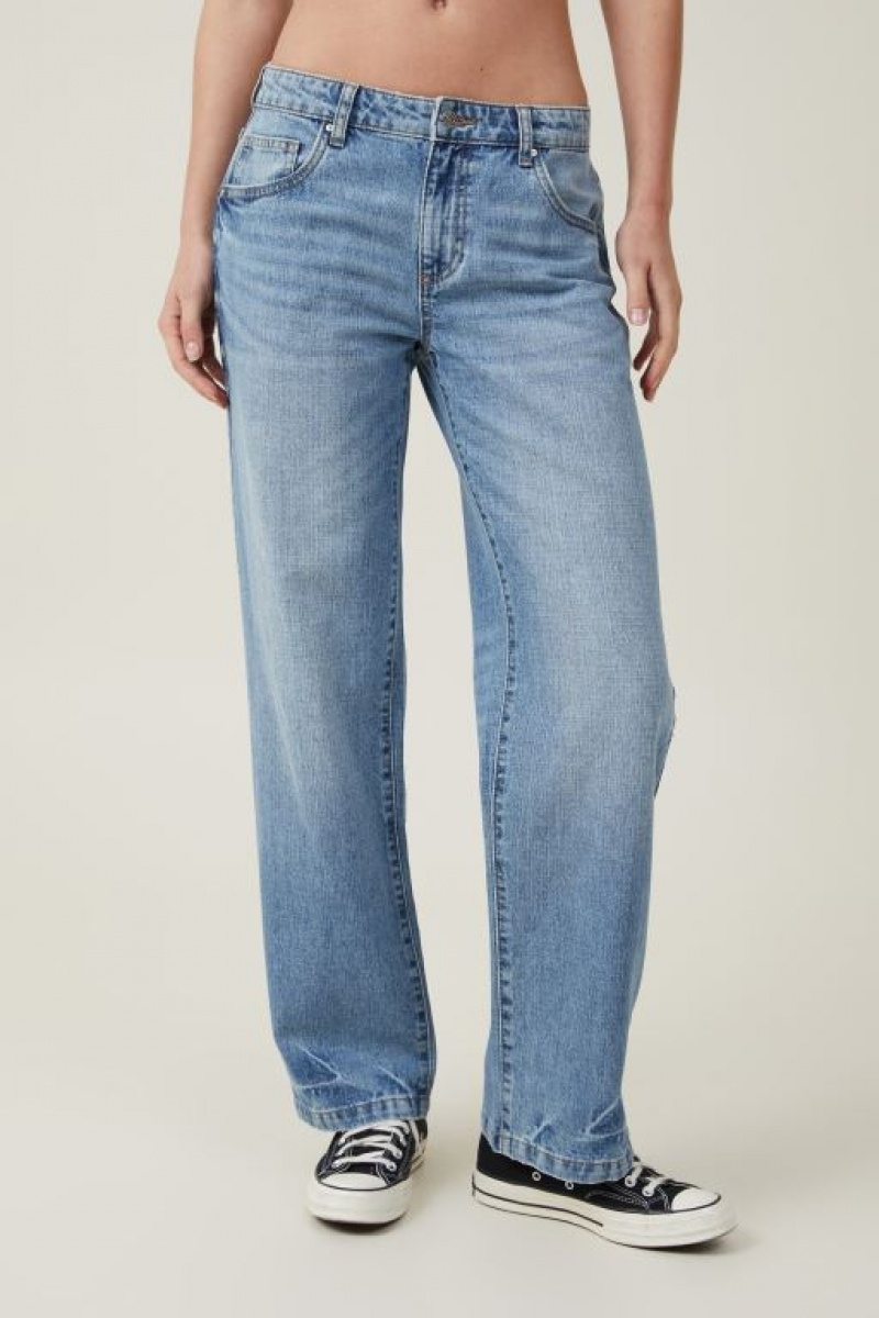 Cotton On Low Rise Straight Women's Jeans Blue | Xk1oScEY4r9