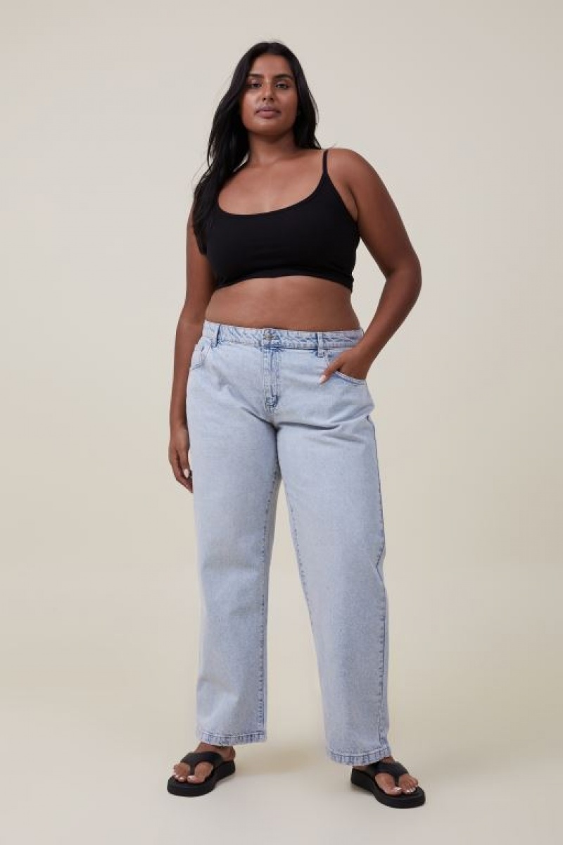 Cotton On Low Rise Straight Women's Jeans Blue | J60t98M1tBg