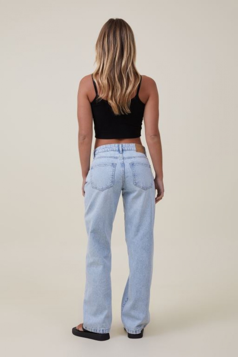 Cotton On Low Rise Straight Women's Jeans Blue | J60t98M1tBg