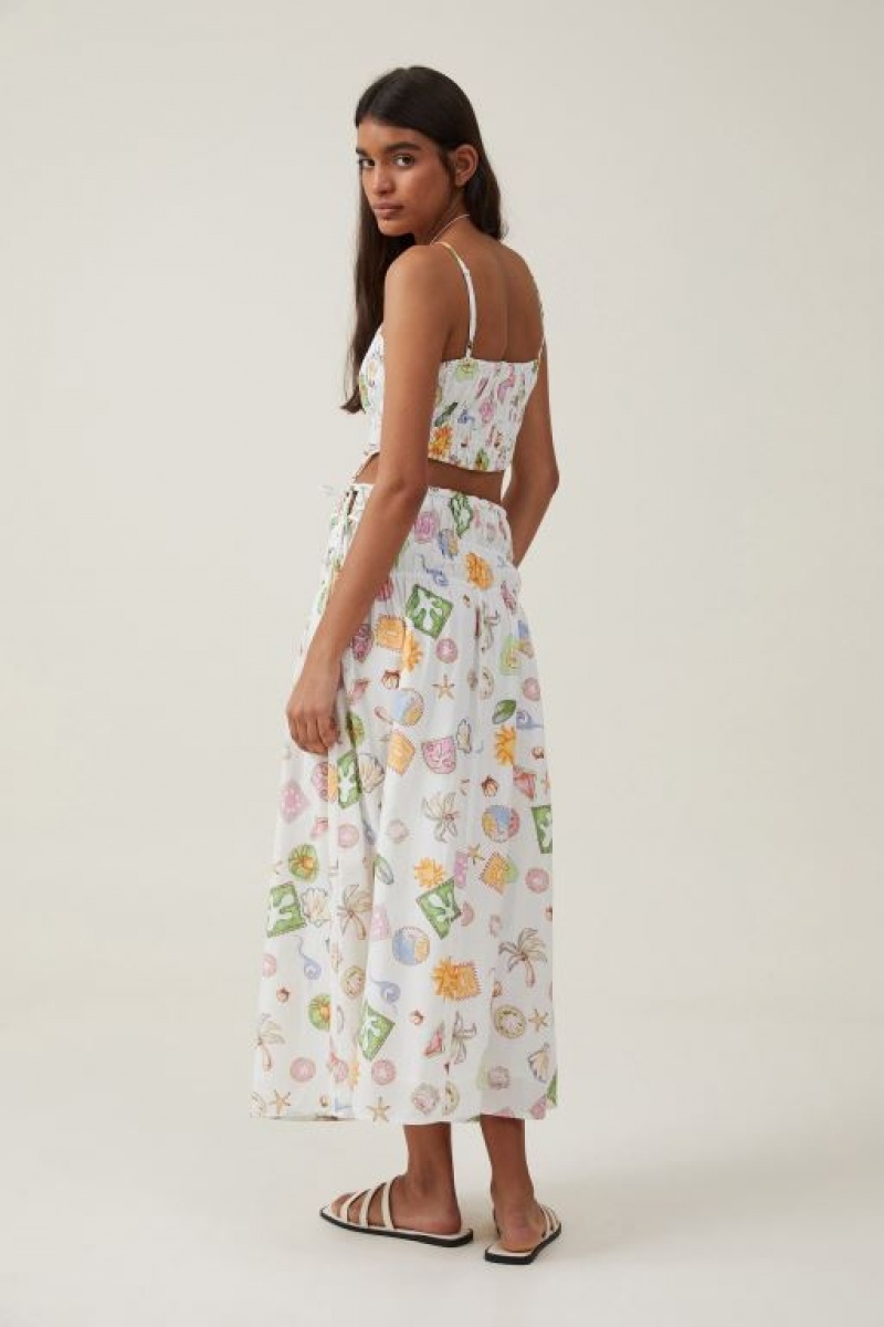 Cotton On Lucy Shirred Maxi Women's Skirt Surf | Dktgayq6vRi