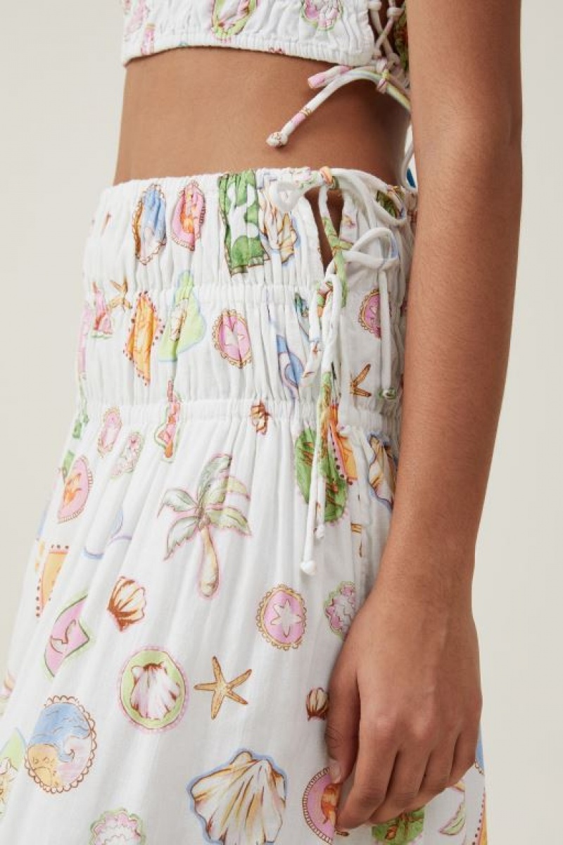 Cotton On Lucy Shirred Maxi Women's Skirt Surf | Dktgayq6vRi