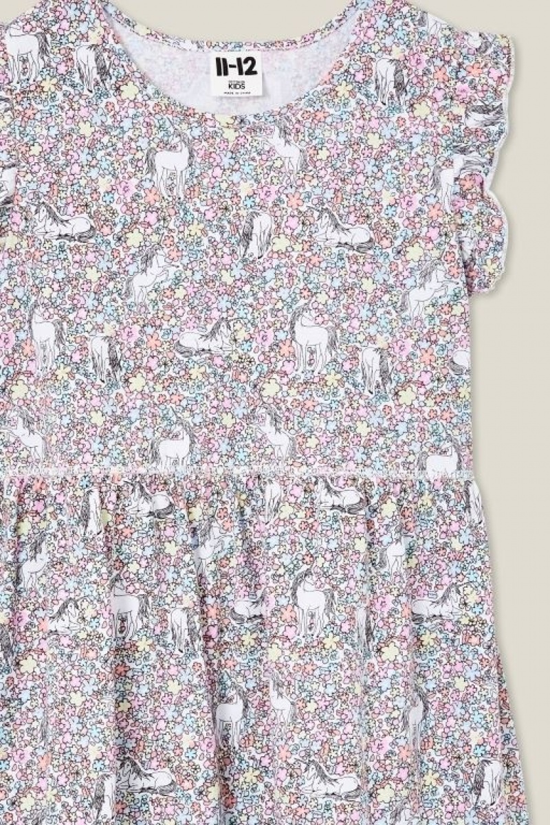 Cotton On Lucy Short Sleeve Girls' Dress White | yHKFE1P1Jgy