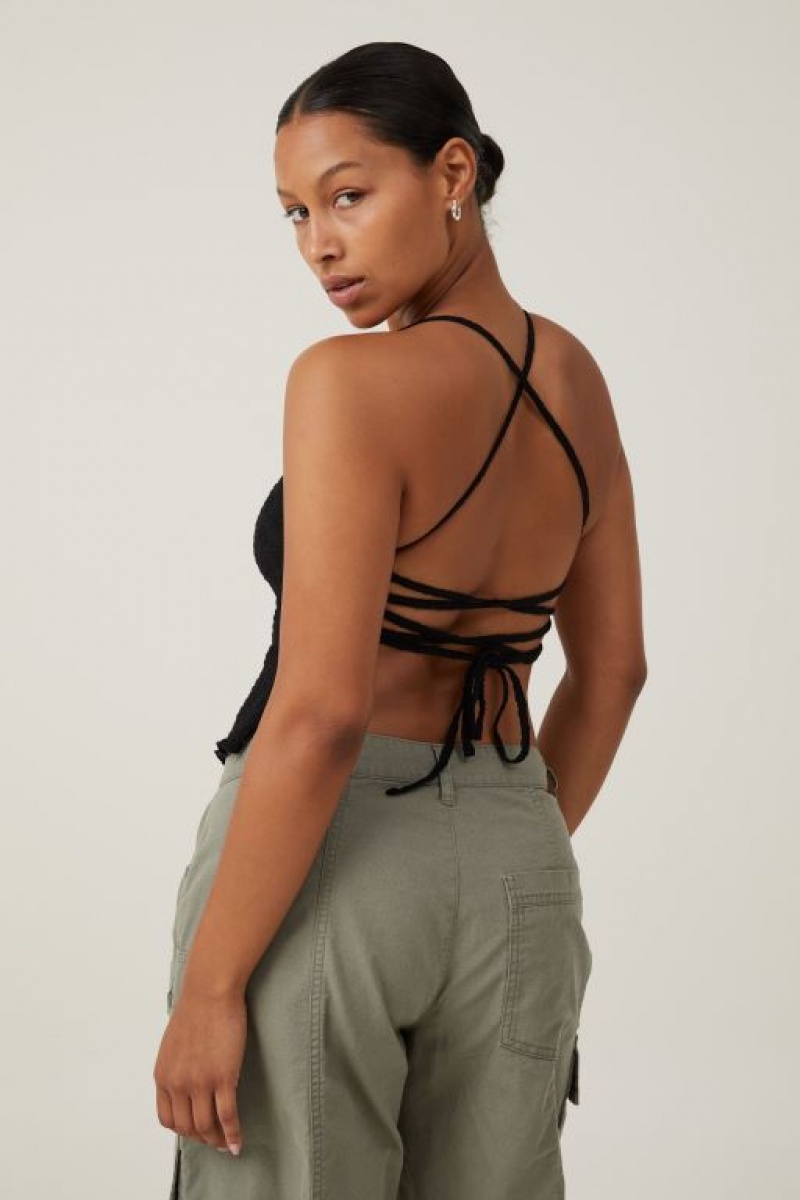 Cotton On Luna Backless Women's Cami Black | qt11IyG9D2i