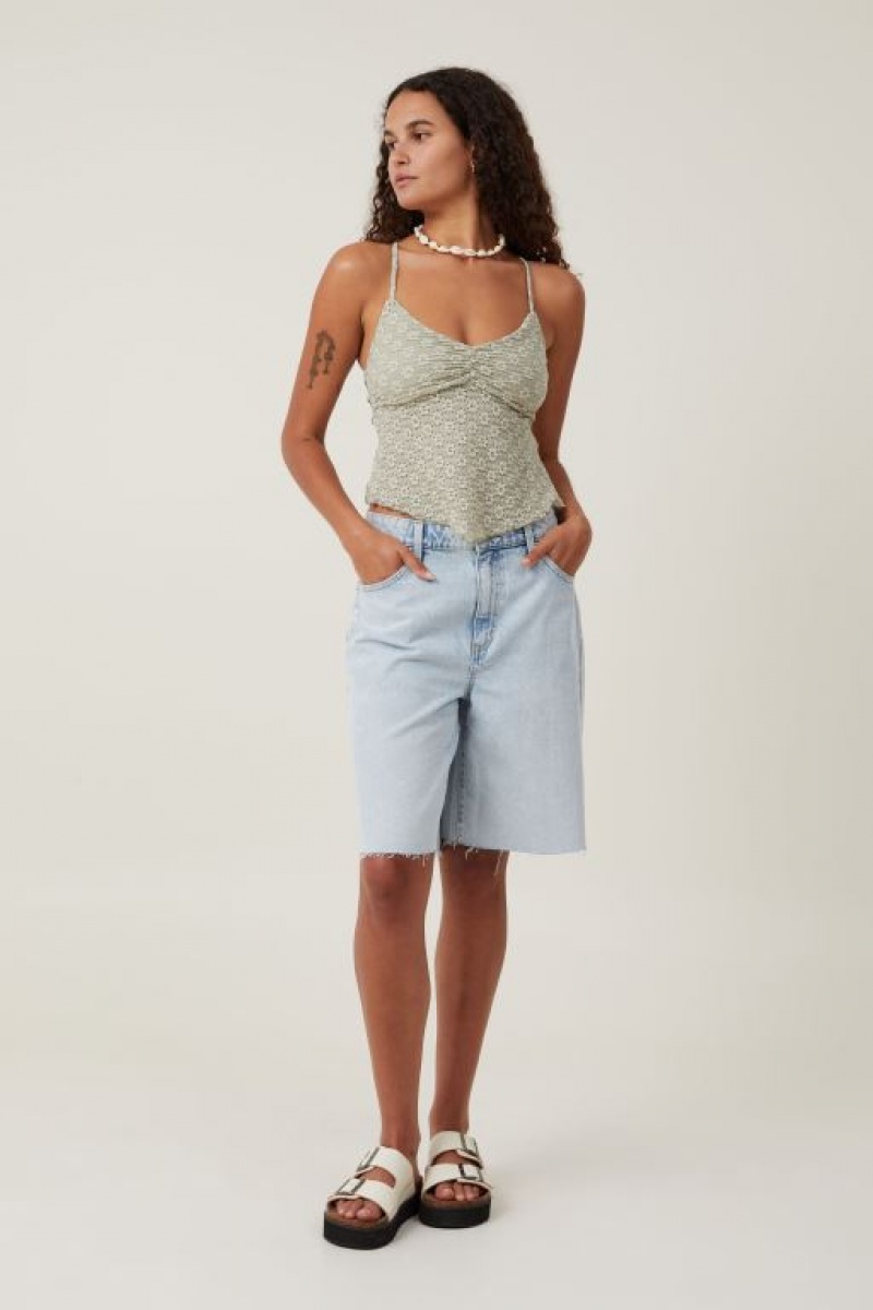 Cotton On Luna Backless Women's Cami Olive | AIyCCKl7kYO
