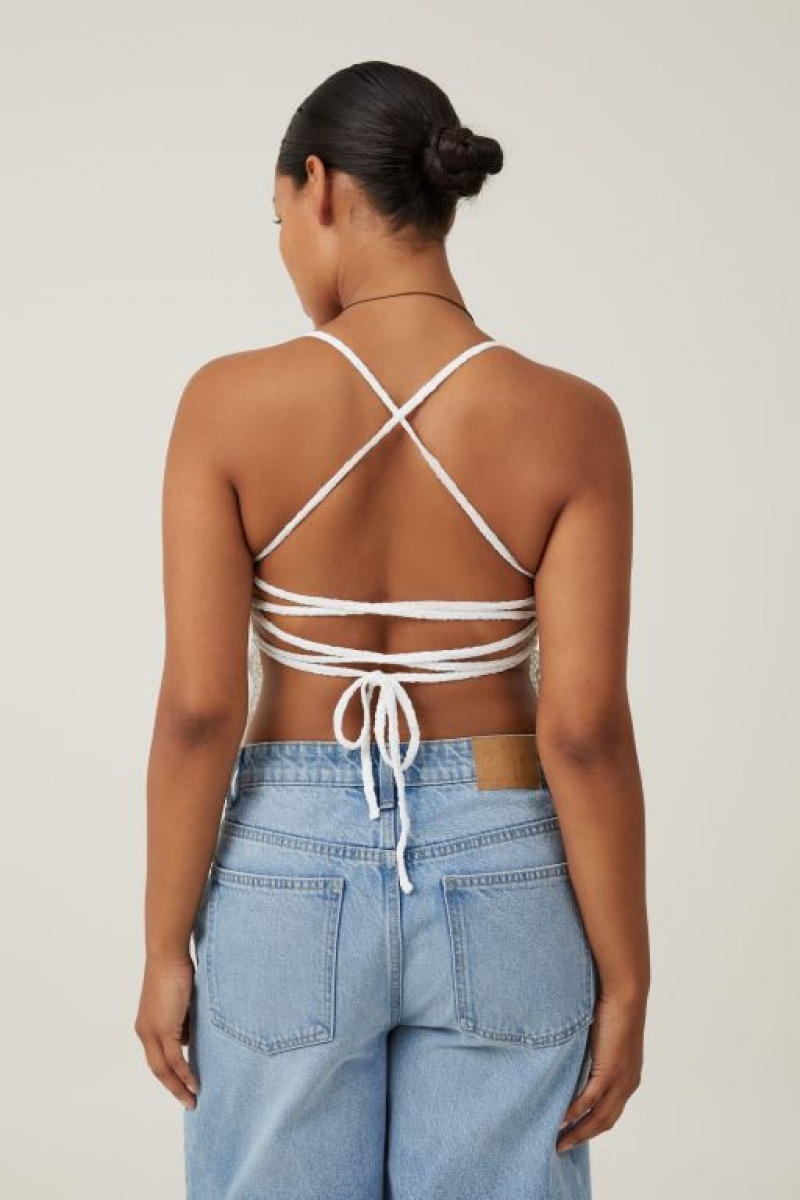 Cotton On Luna Backless Women's Cami White | oH9U2cHNJrC