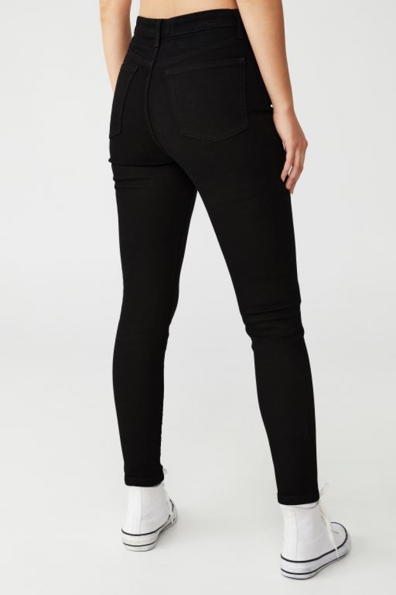 Cotton On Luxe Skinny Jean Women's Pants Black | 4K5THIKOonh