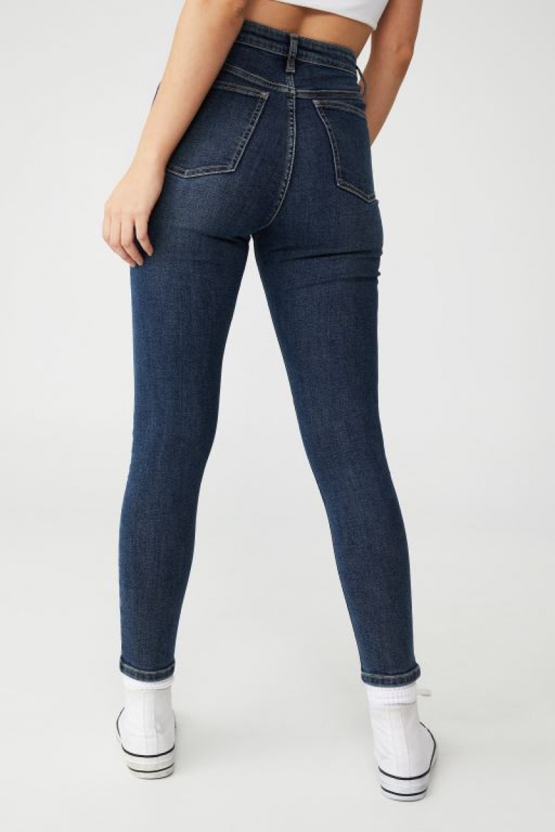 Cotton On Luxe Skinny Women's Jeans Blue | hTkoB8Wmwis
