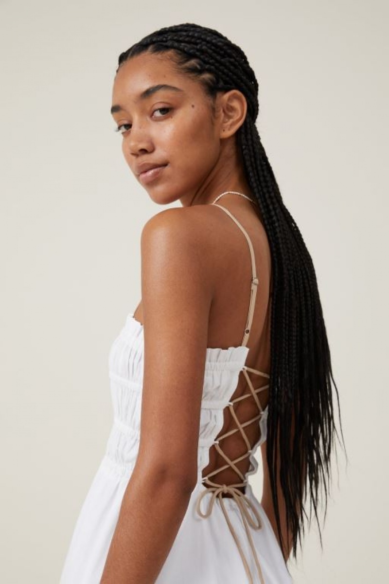 Cotton On Maddy Contrast Trim Women's Mini Dress White | HLotQhzqytE