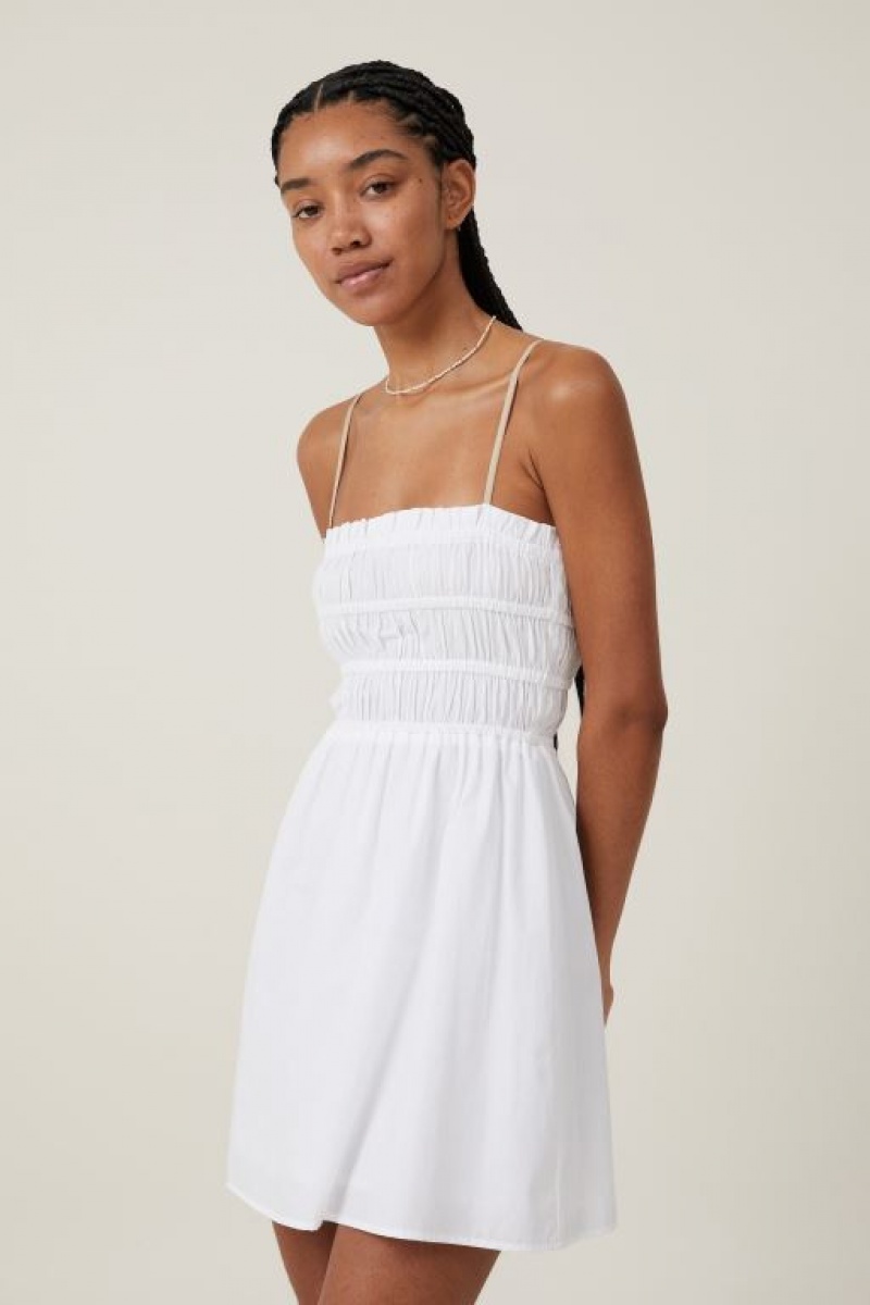 Cotton On Maddy Contrast Trim Women\'s Mini Dress White | HLotQhzqytE