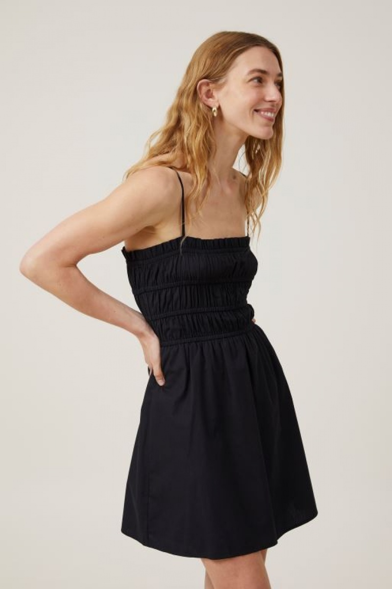 Cotton On Maddy Contrast Trim Women's Mini Dress Black | 6bHxzKCqulN