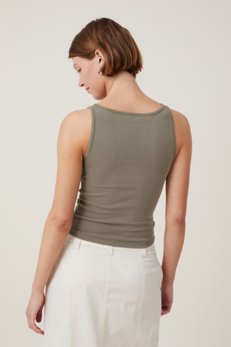 Cotton On Madison Boat Neck Women's Tanks Washed | WwjsSjBx8W1