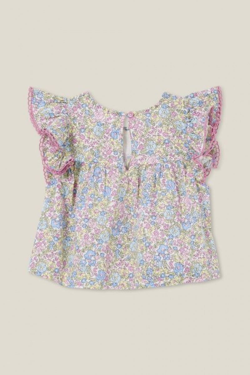 Cotton On Madison Scallop Sleeve Girls' T Shirts Light Yellow | NKX05Xec7Ms
