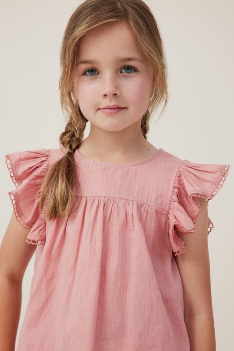 Cotton On Madison Scallop Sleeve Girls' T Shirts Stripes | 7YpaoPnMfGQ