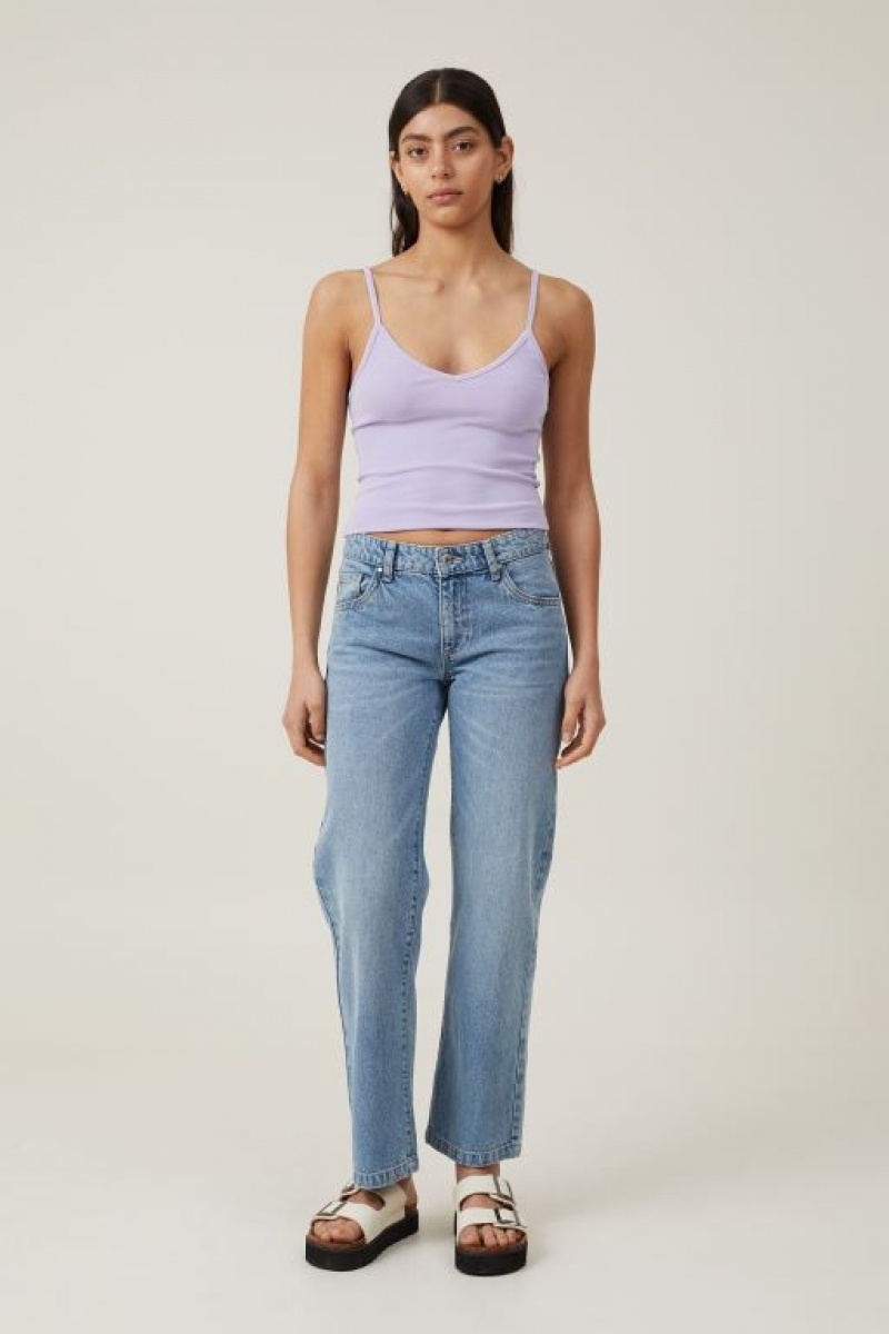 Cotton On Madison V Neck Women's Cami Purple | 4UrOSDpfw7c