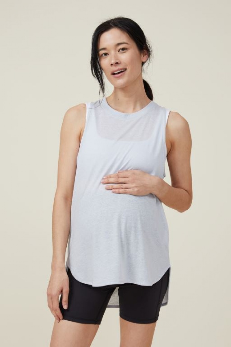 Cotton On Maternity Active Curve Hem Women\'s Tanks Grey | vb3kwa62rLE