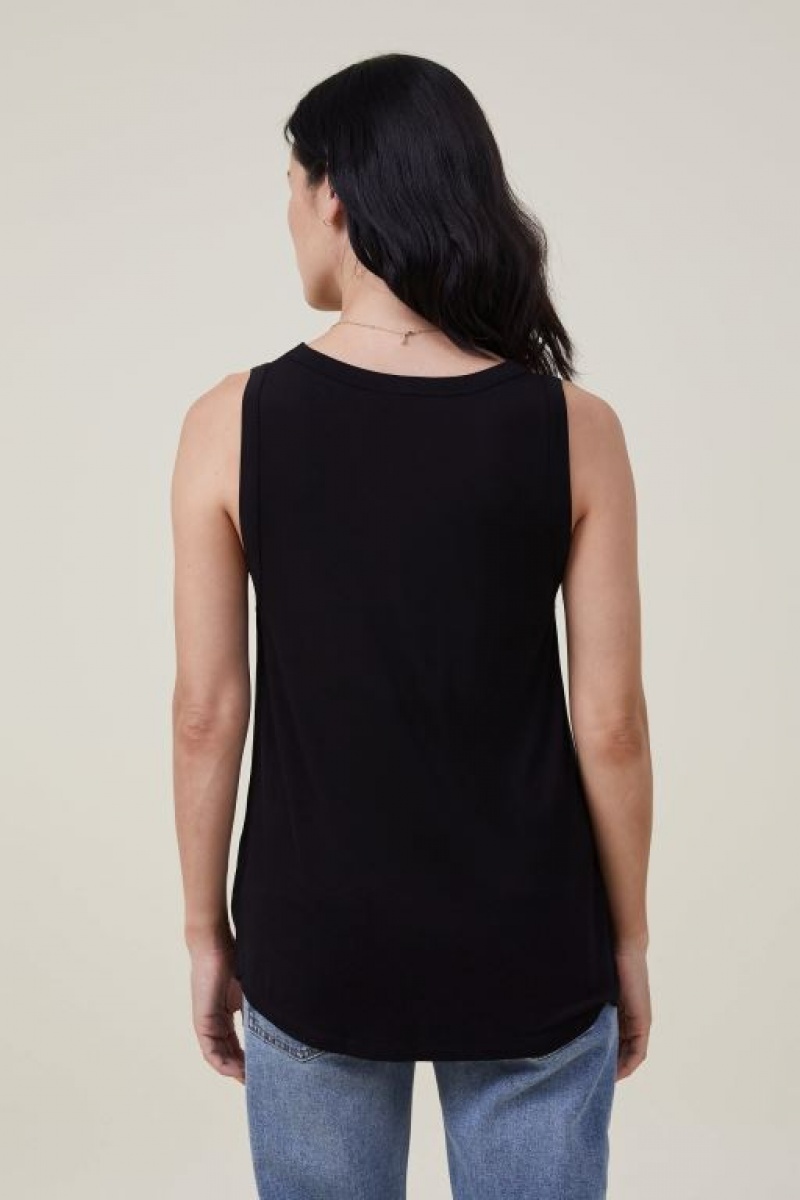 Cotton On Maternity Everyday Girlfriend _3 Pack Women's Tanks Black White Stripes White Green | vtLUOYClIjB