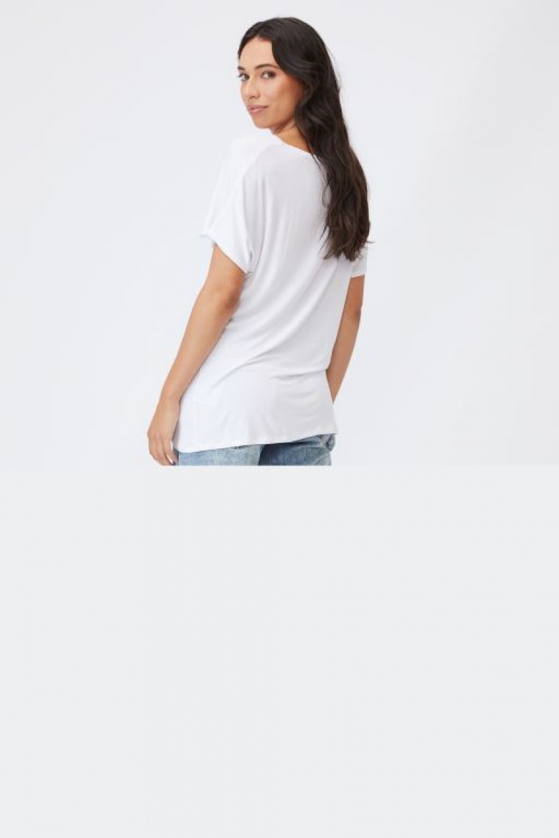 Cotton On Maternity Karly Short Sleeve Women's T Shirts White | PYt2fkey5Ev