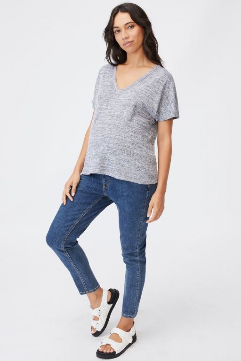 Cotton On Maternity Karly Short Sleeve Women's T Shirts Grey | ZxWe7gEMPL8