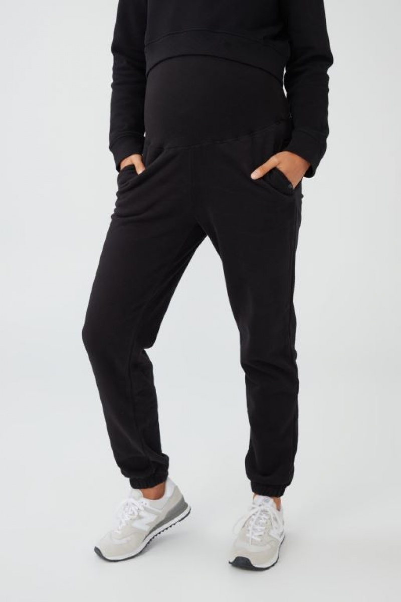 Cotton On Maternity Plush Gym Track Women's Pants Black | jYIsxCfoYzR